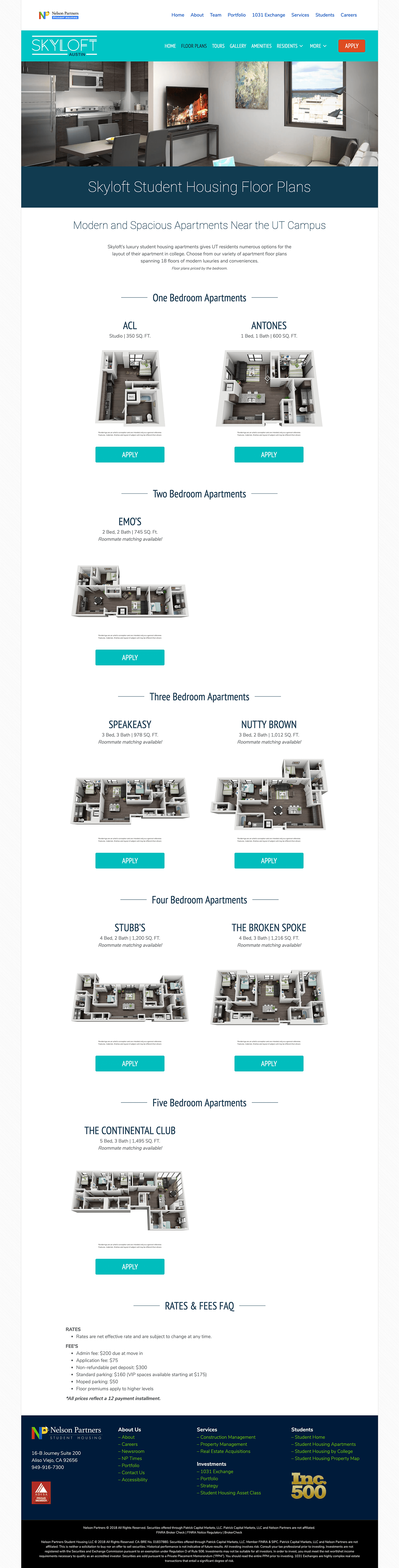 Skyloft-Student-Housing-Apartments-Website-Design-Floor-Plans-Page