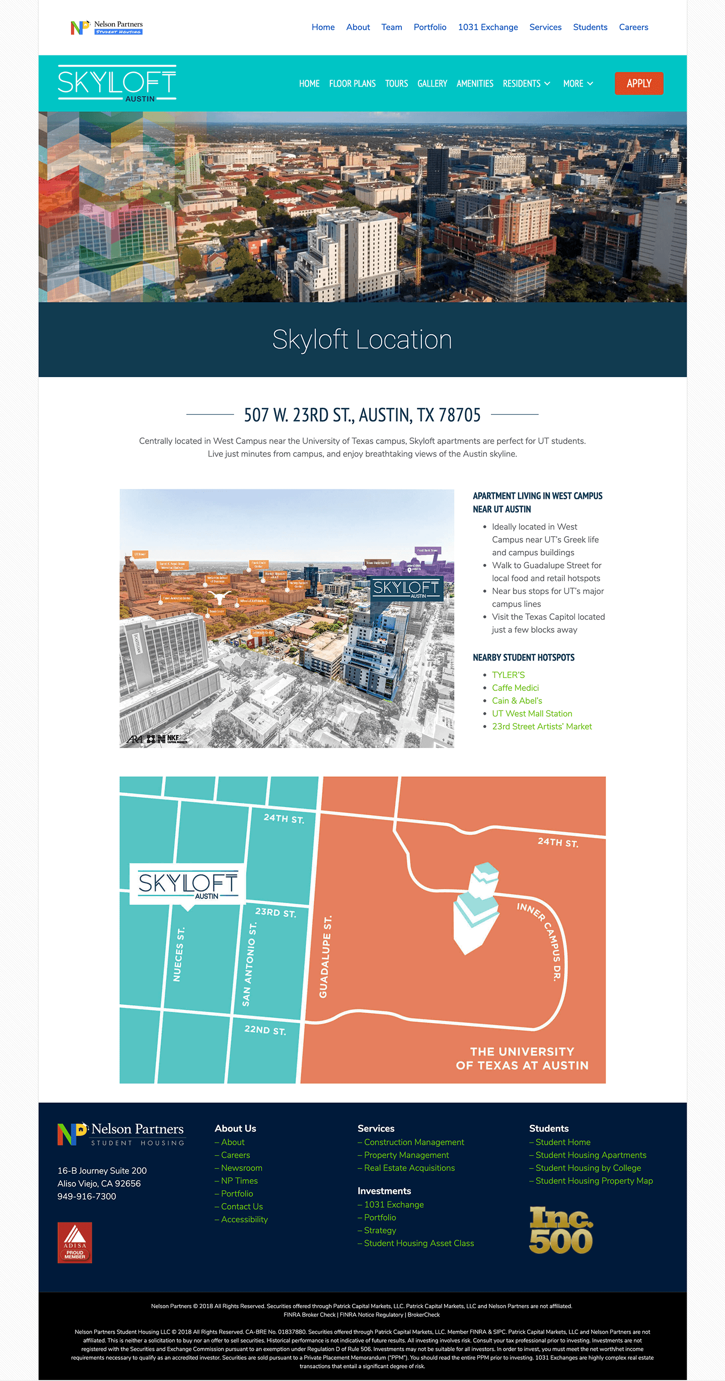 Skyloft-Student-Housing-Apartments-Website-Design-Location-Page