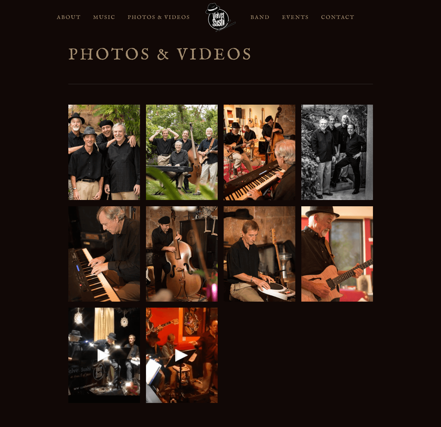 Velvet-Sushi-Jazz-Band-Website-Design-Gallery-Page